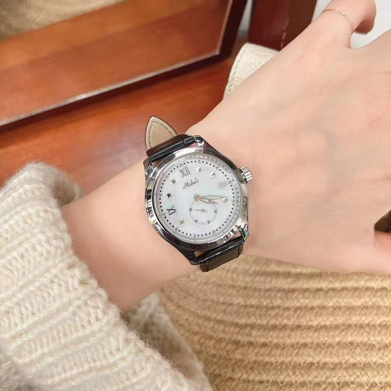 Belt steel case women s watch simple fritillary dial small second-hand women waterproof watch women