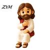 Handcrafted Resin Home Decor Cute Praying Jesus Figurine, Blessing Character Desktop Statue, Special Gifts for Further Education Religious Collectible