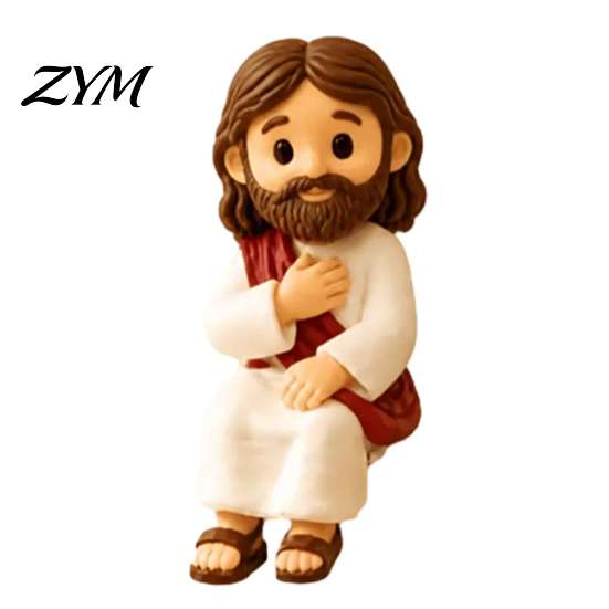 Handcrafted Resin Home Decor Cute Praying Jesus Figurine, Blessing Character Desktop Statue, Special Gifts for Further Education Religious Collectible