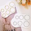 3 Pairs Hyperbole Big Gold Color Metal Hoop Earrings Set for Women Simple Round Circle Earring Female Silver Color Daily Jewelry
