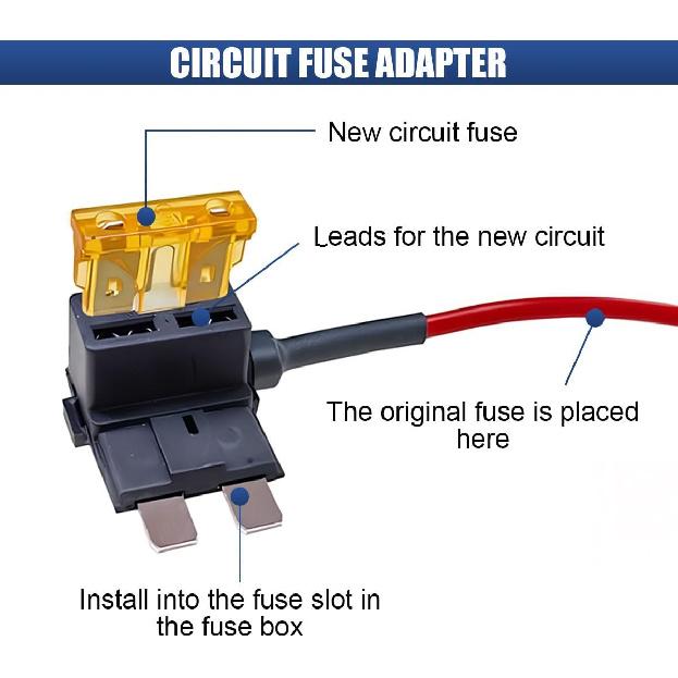 ZIMISI 5PCS 12V Car Add-a-Circuit Fuse, Standard APR ATO ATC Blade Fuse Holder with 5 x 5A Inserts, Automotive Fuses TAP Adapter Set for Car, Boat,