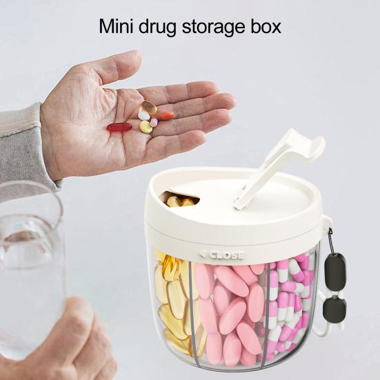 Pill Dispenser with 7 Compartments Anti-Mix Design Easy Access Pill Bottle Organizer Travel BPA-Free Pill Container