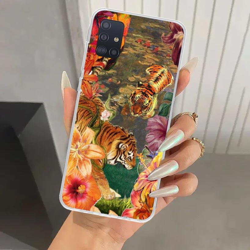 Superior Tiger Pattern Art Phone Case for Samsung Galaxy A52 A32 A22 A12 A02S A50S A30S A10S Note 20 Ultra 10 Plus S10 A31 A20 A