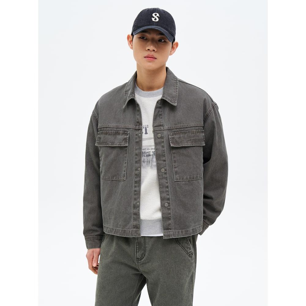 8Seconds Two-Pocket Crop Shacket Khaki Khaki/M