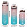 1L Farbverlauf Wasserflasche - Großes Fassungsvermögen, Auslaufsicher, Tragbar, Direktes Trinken, mit Skala für Fitness und Sport
