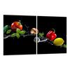 2x GLASS PROTECTIVE PLATE FOR STOVE 40x52 VEGETABLES