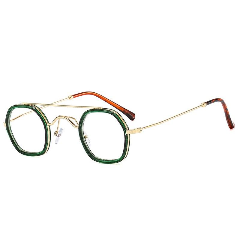 

SHAUNA Ретро двойные мосты многоугольные квадратные солнцезащитные очки женские модные прозрачные океанские градиентные линзы UV400 мужские солнцезащитные очки в стиле панк Green clear