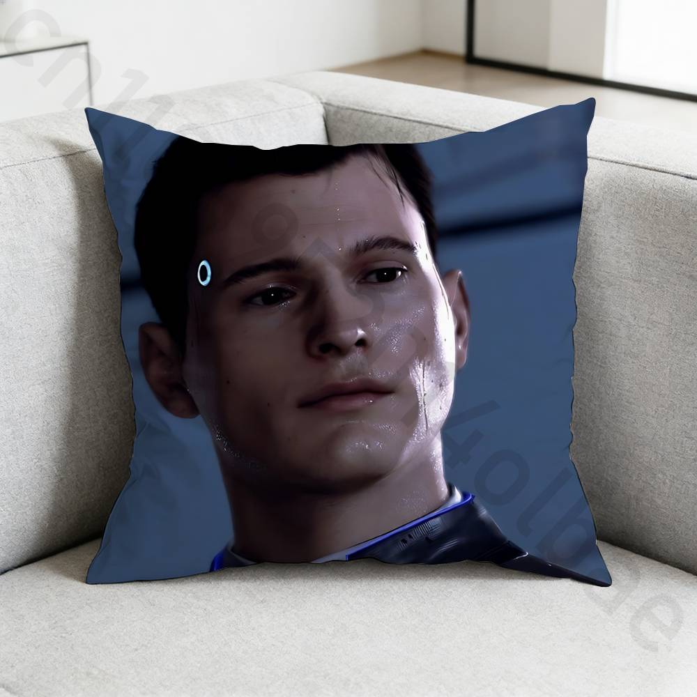 DDetroit Become Human Game Pillow Case Sofa Living Room Bedroom Headboard Backrest Cushion Square Cushion Nap Time