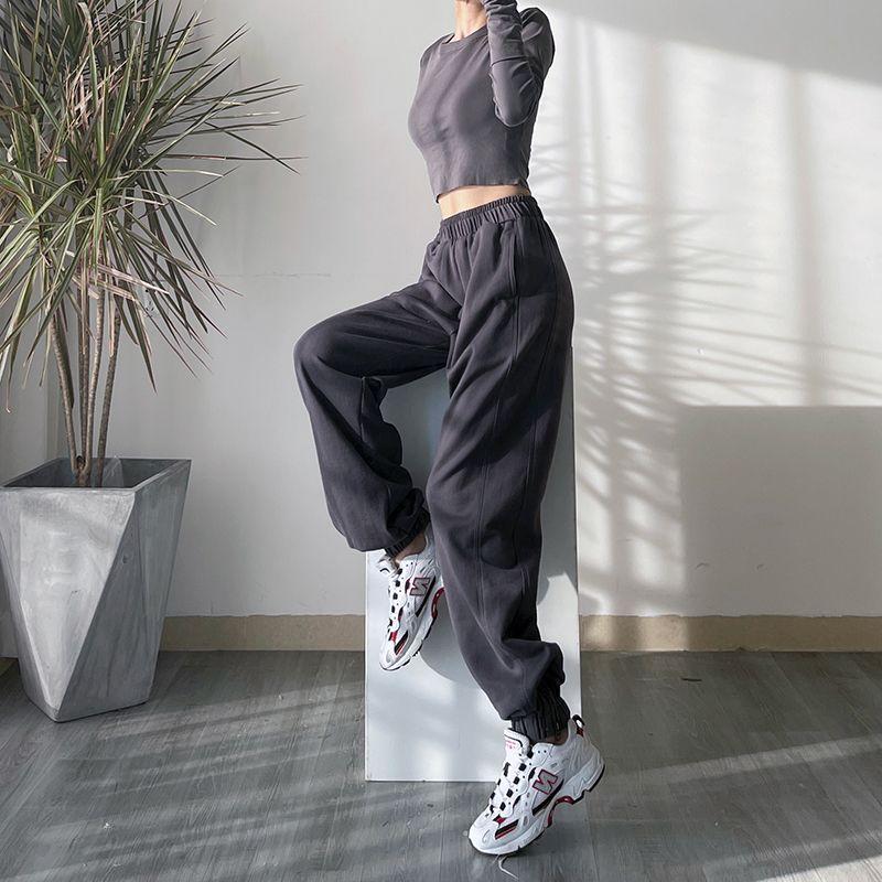 

Весенне-осенние белые модные брюки гаремы зауженного кроя в европейском и американском стиле Dark gray S