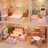 22pcs Safe Miniature Furniture for Childrens Dollhouses Creative Play Indoor Activity Ages 3 Years Old