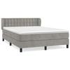 3127727 vidaXL Lit à sommier tapissier et matelas Gris clair 140x190cm Velours