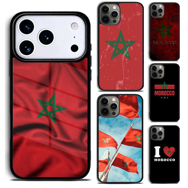 Maroko Maroc Marocká vlajka Pouzdro na telefon pro iPhone 17 16 15 Pro Max Air 14 13 12 11 Plus Nárazuvzdorný Capa Kryt