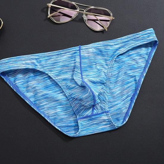 Men Slim Fit Briefs Low-rise High Elasticity U-convex Printing Panties Breathable Smooth Lines Underwear