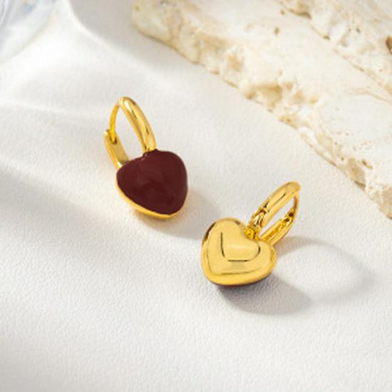 S925 Silver Needle Retro Red Enamel Drip Earrings - High-End, Niche, Versatile Autumn/Winter Studs