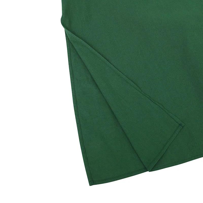 2024 Spring/Summer European American Cotton Linen V-Neck Short Sleeve Pocket Dress