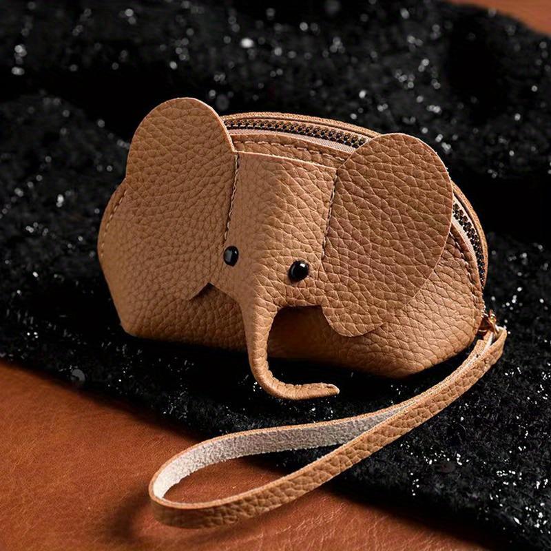 PU Leather Elephant Money Bag Women Coin Purse With Strap Multifunctional Zipper Storage Bags Key Case