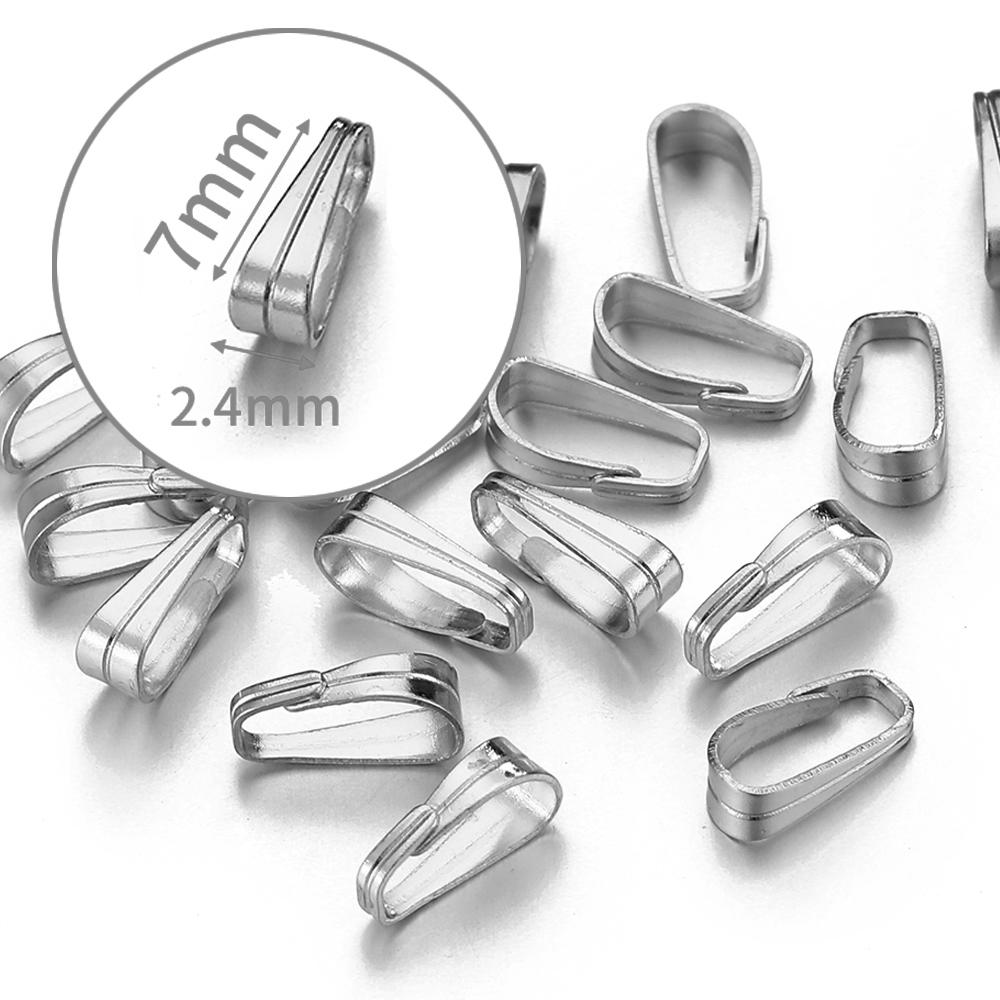 100 Stück 50 Stück Edelstahl Ösenverschluss für Anhänger Charms Verbinder Schnappverschluss Klippverschluss Halskette DIY Schmuckherstellung Zubehör