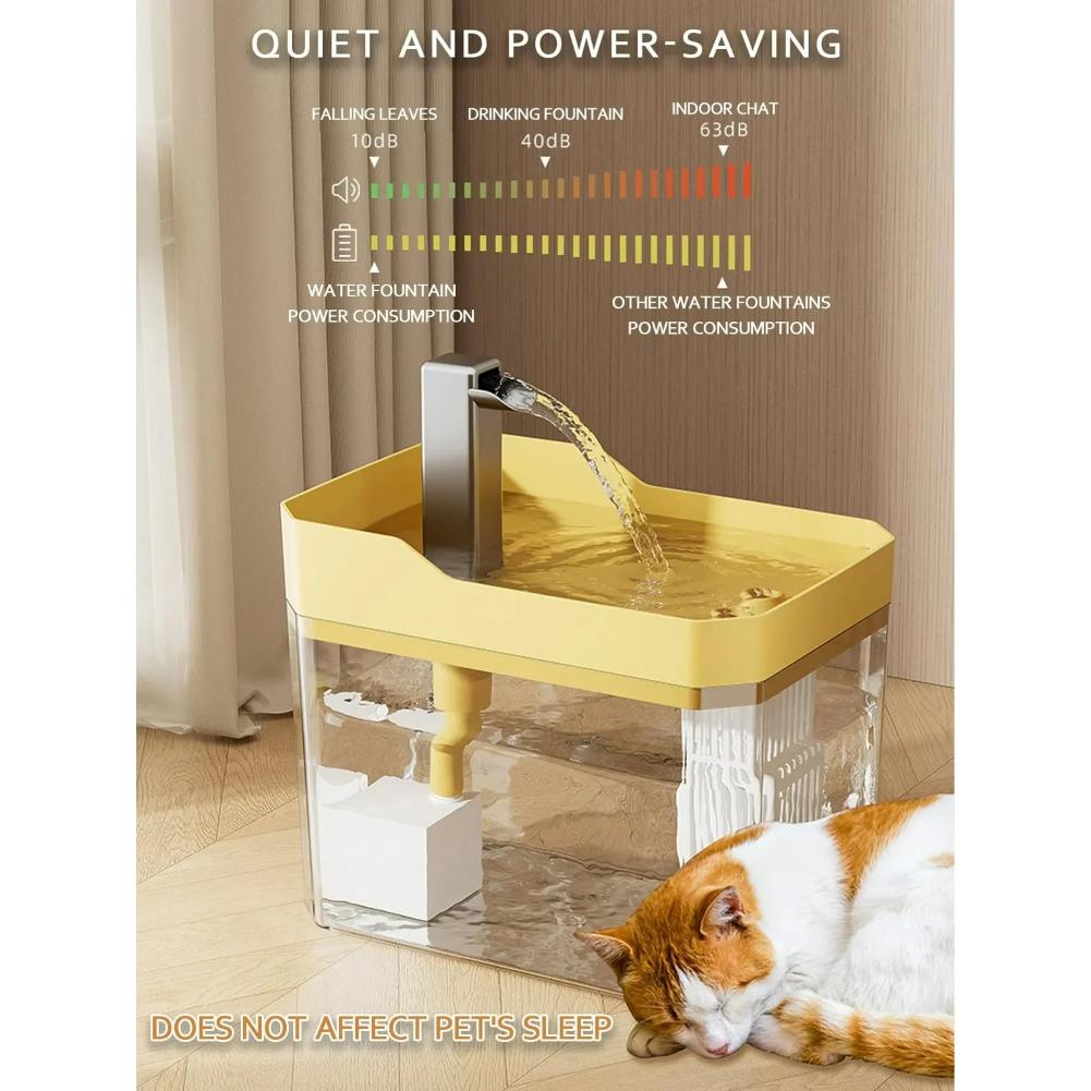 USB Automatic Water Drinking Fountain Dispenser Live Water Circulation Cat Water Bowl Removable with Pump Water Filter Silent