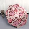 1pc Cherry Blossom Pattern Automatic Umbrella - Stylish, Durable, with 8-Rib Manual Open Design, Elegant Black Handleyy250920132