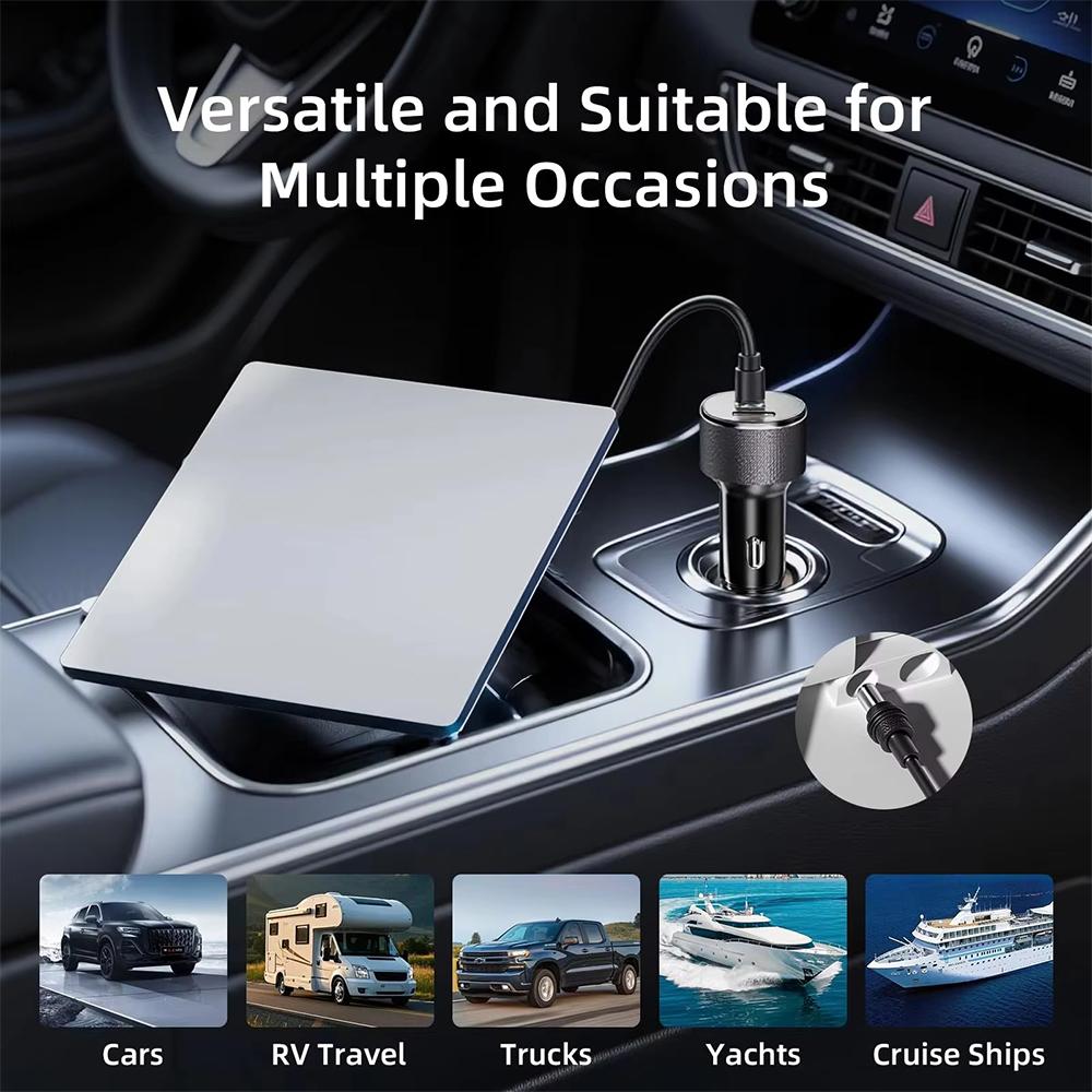 For Starlink Charger USB Type C Lighter Car Charger with Digital Voltmeter Waterproof Extension Car Accessories