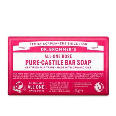 Dr. Bronner's Rose Pure Kastilské mýdlo Bassoap 140g, 1 kus