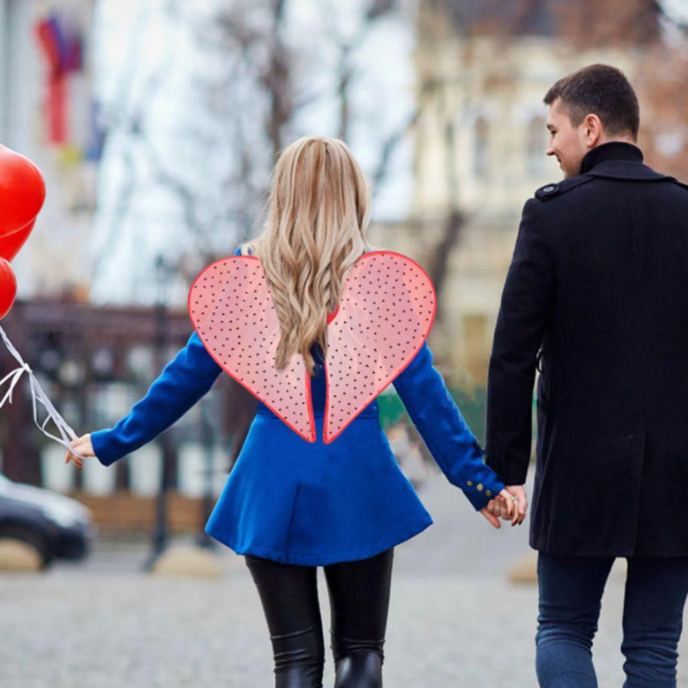 Organza Material Butterfly Wings Heart Dot Design Performance Props Wedding Anniversary