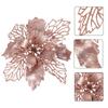 12pcs Christmas Tree Flower Garland Hanging Decor Poinsettia Simulation Flowers Festive Ornament For Holiday Fireplace Xmas Eve