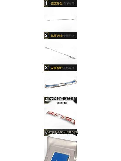 Cheetah CS9 Rear Bumper Trim: Stainless Steel Trunk Protector & Decorative Pedal Sticker.