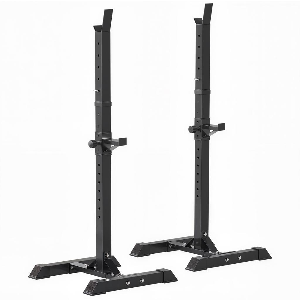 Adjustable Squat Rack, Weight Strength Training Bench Press Rack Weight Bench Supporter for Home Gym Exercise, Max Load 150kg, 124-154cm