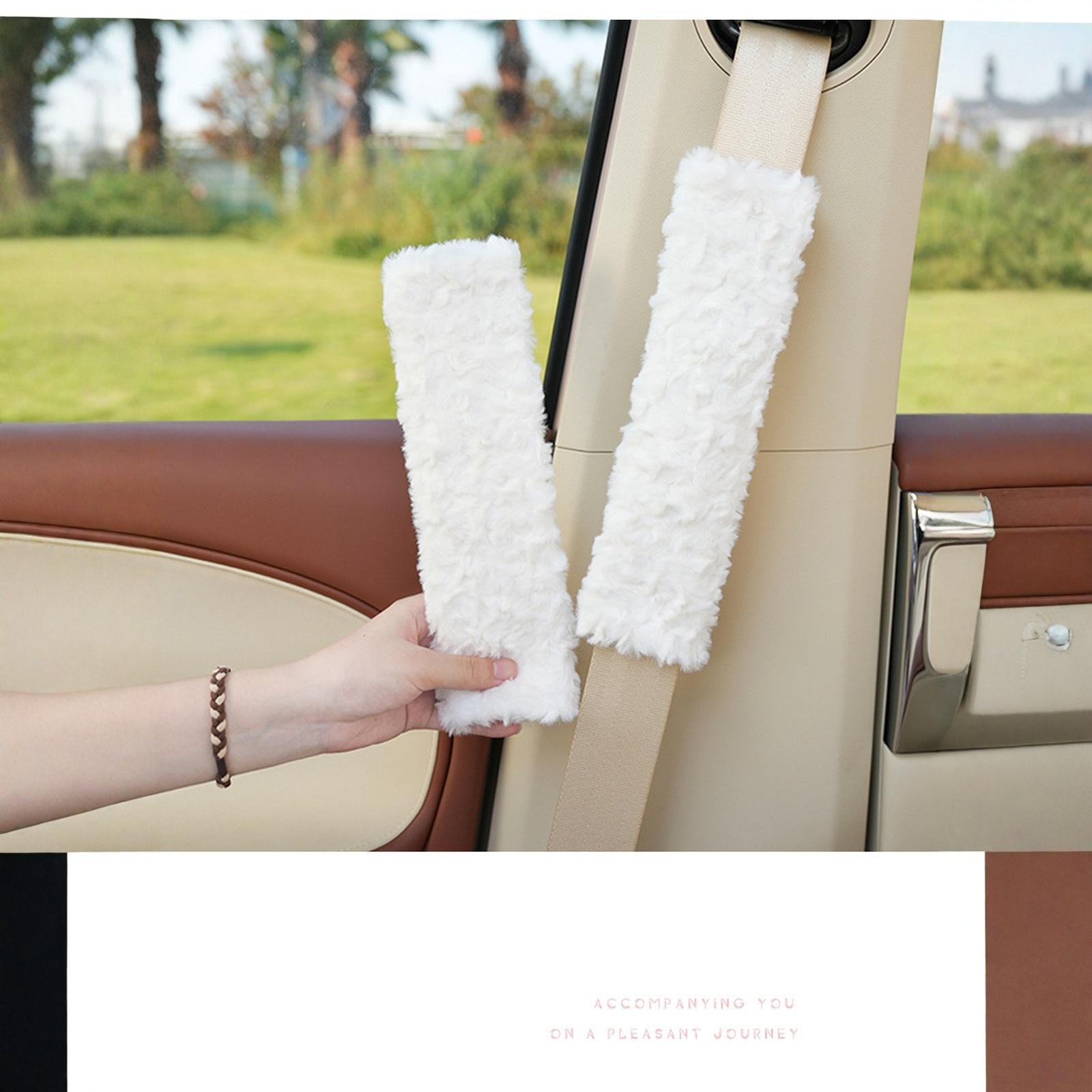 

Car seat belt shoulder cover plush cute safety belt protective cover interior accessories decorated winter women One Size