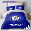 Soccer Chelsea F C Pattern Bedding Set Quilt Cover Pillowcase Home Decor Gift (1 * Duvet Cover + 2 * Pillowcase, Without Core)