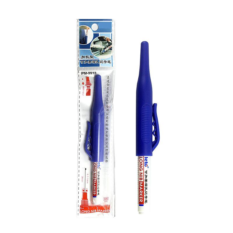 1pcs Multi-Purpose 30mm Deep Hole Long Nib Head Marker For Metal Perforating Pen Waterproof Bathroom Woodworking Decor Tool