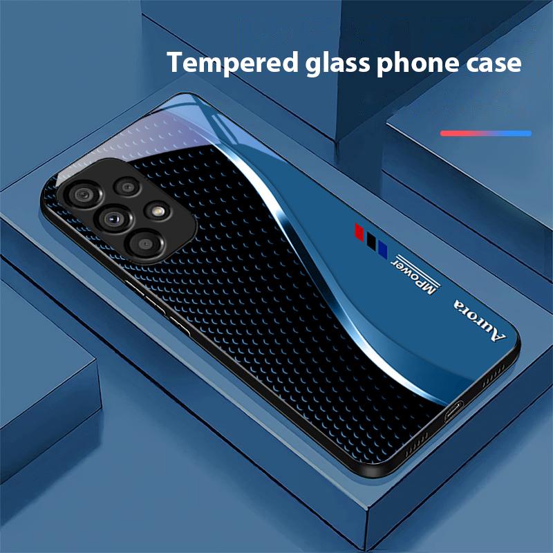 Creatieve Curve Voor Samsung Galaxy S 8 9 10 20 Plus 21 FE 22 23 24 Ultra S7 Edge Zwart Gehard Glas Telefoonhoesje Harde Schaal