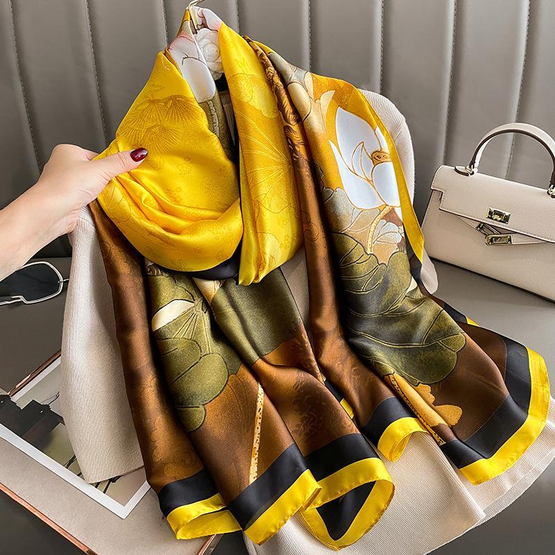 New Sunscreen Scarf for Women New Silk Satin Versatile Summer Sunscreen Silk Scarf Mother's Day Gift