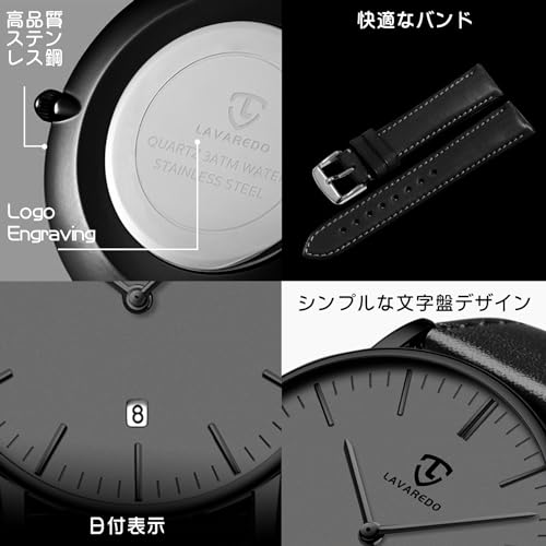 Men's simple, stylish, slim, casual watch with date display, waterproof, analog quartz movement, and unisex design for business, commuting, parties, a