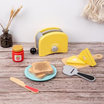 Baby Simulation Bread Machine Coffee Machine Playing House Kitchen Cutlery Sandwich Chopper Wooden Parent-Child Toy