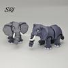 Movable Joints Animal Toy 3D Printed Elephant Figurine Simulated Stress Relief Statue Fidget Home Office Desktop Decoration Ornament