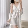 Sexy pajamas women's spring and summer new 1011 ice silk pure desire suspender nightgown set imitation silk French pajamas