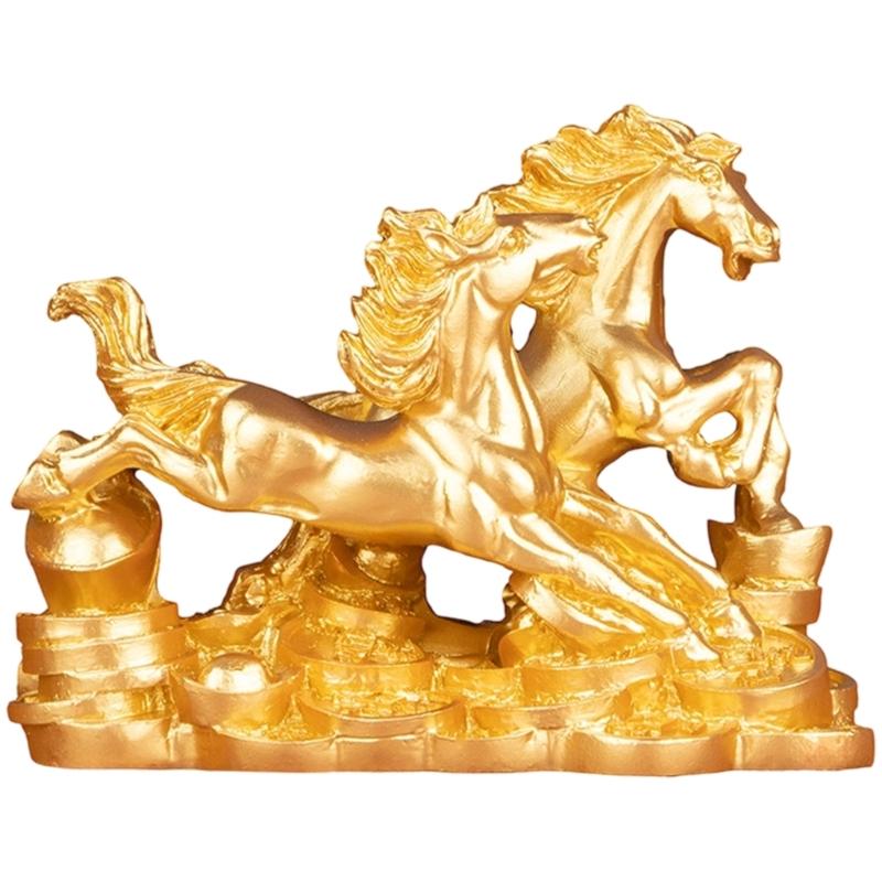 Two Galloping Running Horses Statue Sculpture Animal Statue Collectibles Figurines fengshui Ornament Home Decors