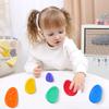 6Pcs/Set Sensory Stone Fidget Toy Stress Anxiety Relief Textured Worry Stone Portable Travel Kids Adults Calming