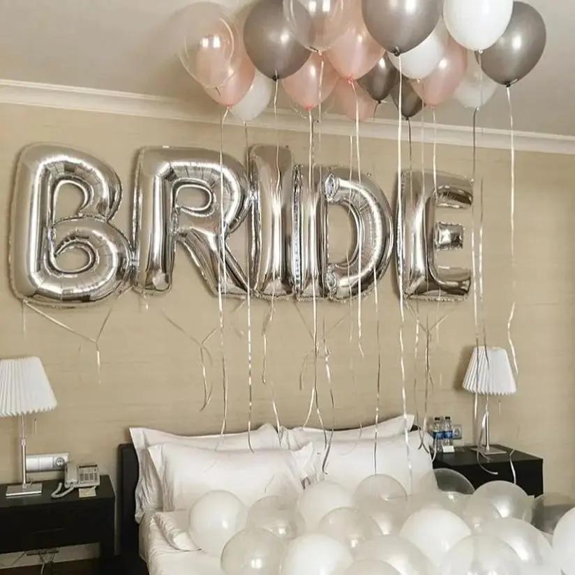 32Inch Bride To Be Balloon Wedding Decorations Rose Gold Silver Bride Letters Foil Ballon Bridal Shower Bachelor Party Supplies