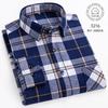 8XL Herren Flanellhemden Herren Langarm Freizeit Herrenhemden Langarm 100% Baumwolle Große Größe Einzelne Tasche Herren kariertes Hemd
