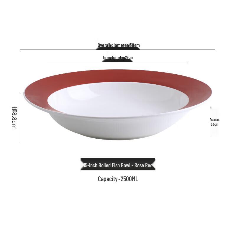 

15-inch Chinese Ceramic Deep Serving Bowl