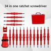 Professional 34 Piece Ratcheting Screwdriver Kit For DIY Projects Electronics Assembly Home Improvement and Outdoor Work