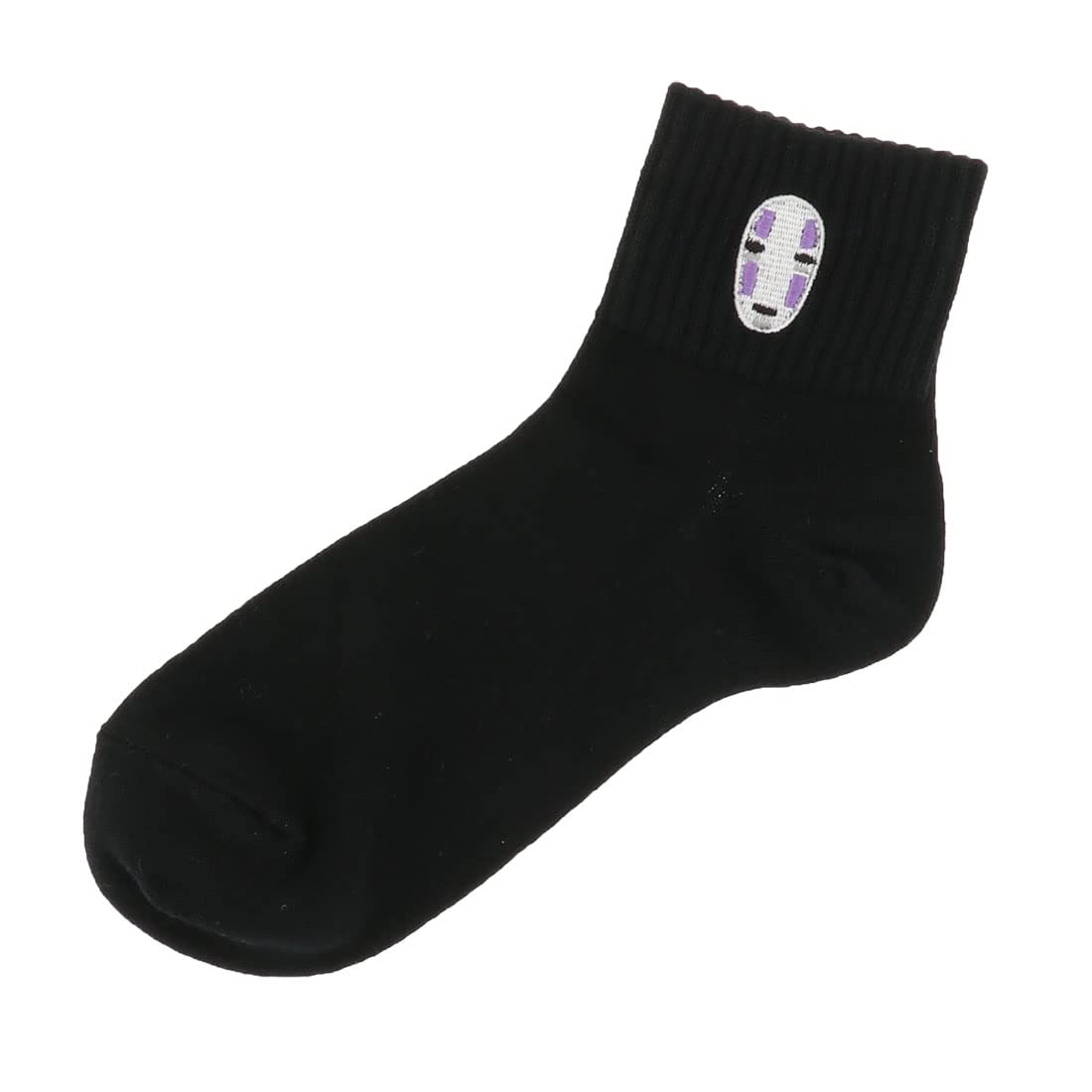 

Носки Kaonashi One Point Embroidery Low Crew, черные носки, школьные носки Spirited Away Ghibli [Fukusuke] 23-25 см, женские