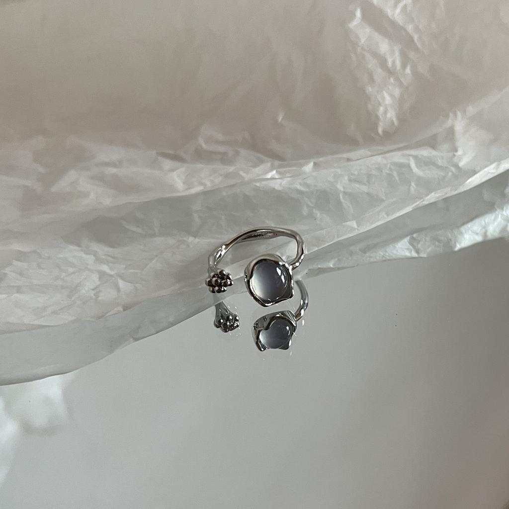 Vintage Silver Color Red Oval Ring For Women Trendy Elegant Irregular Natural Stone Luxury Ring Woman Y2K Aesthetic Jewelry Gift