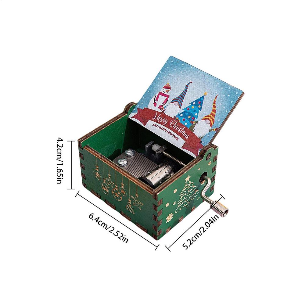 Hot Wooden Hand Crank Music Box Fantastic Christmas Music Box Wooden Carved Music Boxes Christmas Birthday Gift Home Decor