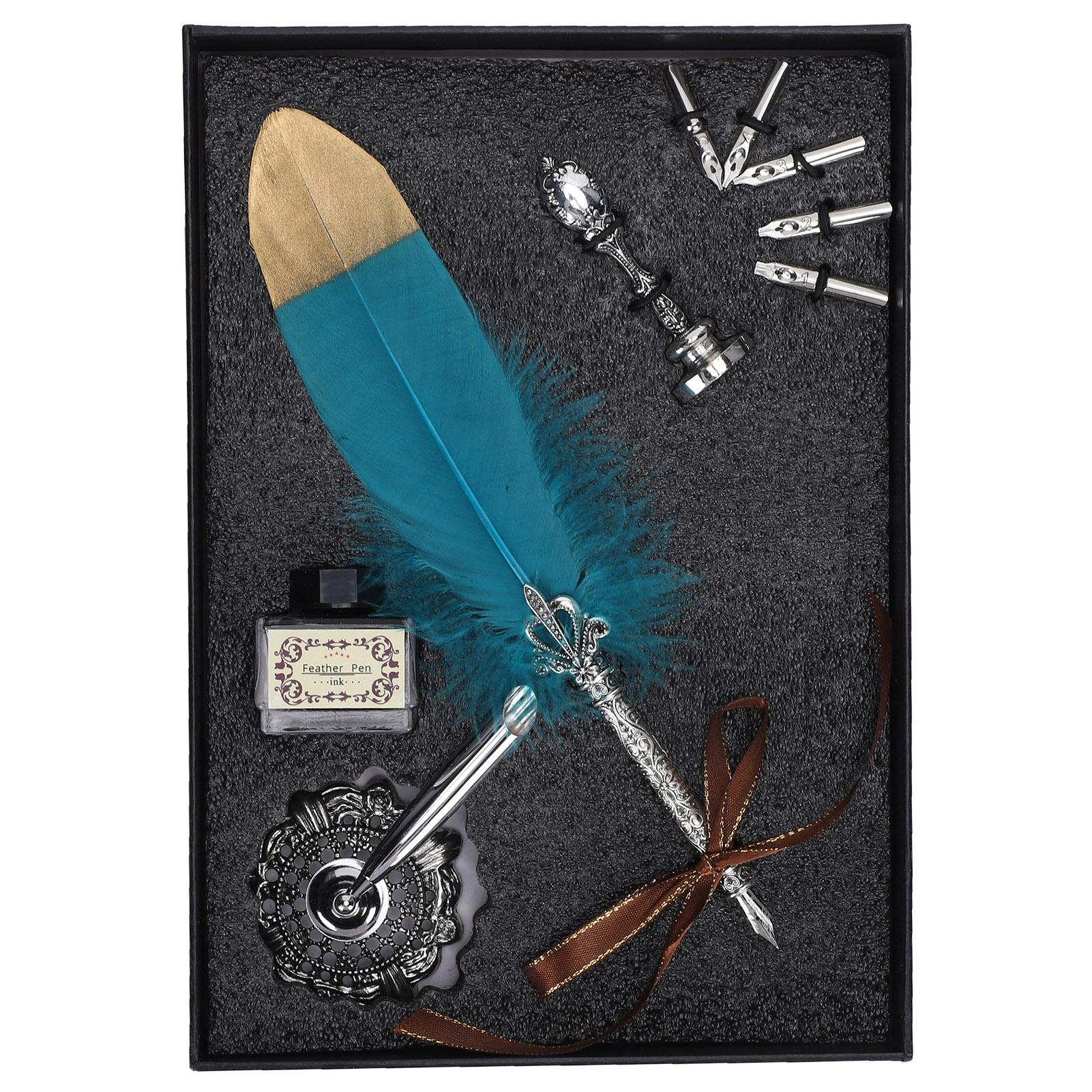 

Перьевая ручка Винтажная ручка для письма и рисования Сменное перо Печать Пустой флакон для чернил НаборБелый