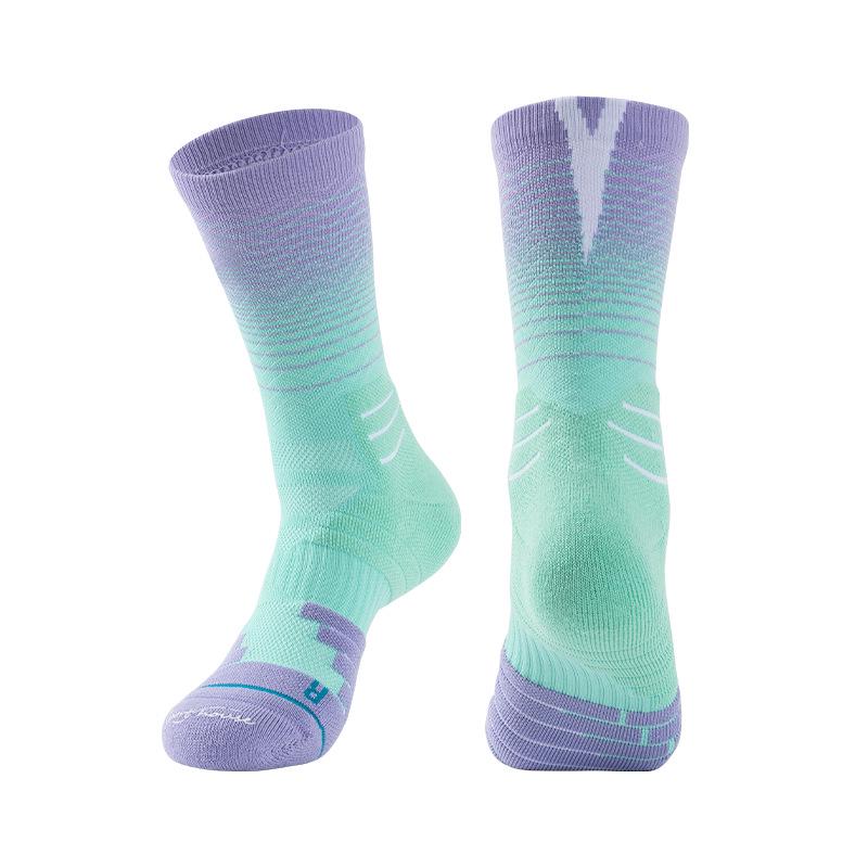 

Мужские баскетбольные носки Elite High-Top с толстой амортизацией - Спортивные носки до середины икры Adult 39-45 циан