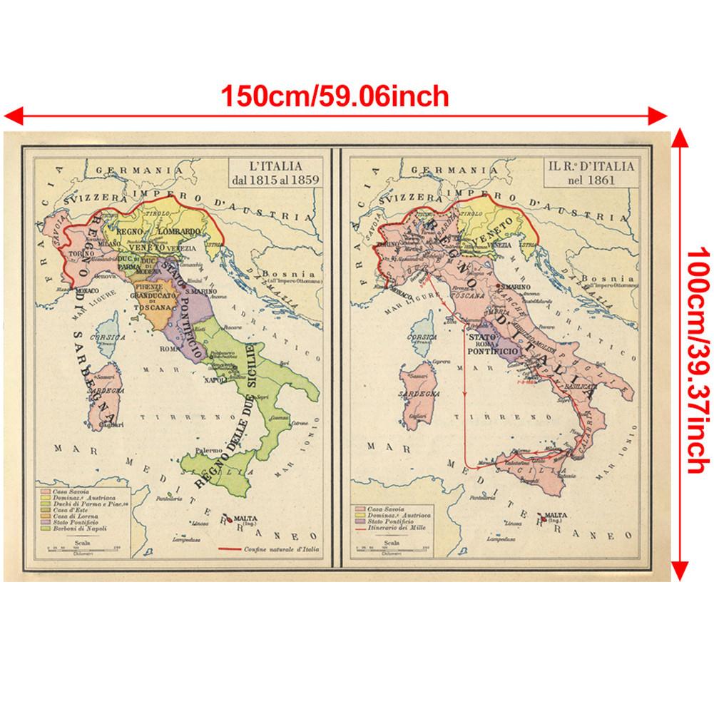 Fundal Harta Italiană-Harta Italiei Vintage,Decor de Perete Decor Acasă,Studiu,Instrumente Geografice,Instrumente Turism/educație